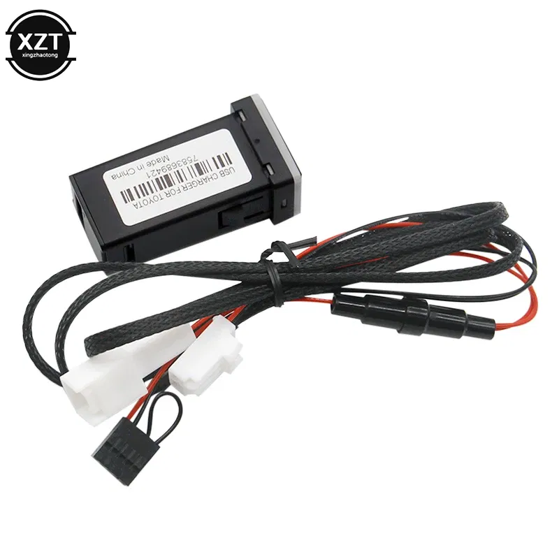 Color Name: Black - New QC3.0 Quickcharge Car Charger Car Accessories Double USB Phone PDA DVR Adapter Plug & Play Cable For Toyota Series Cars