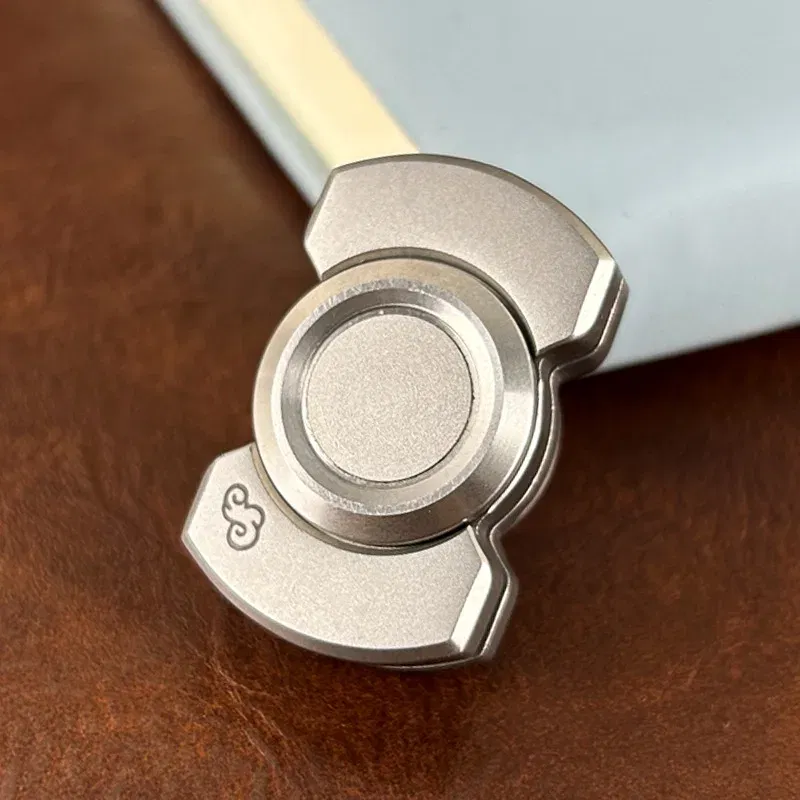 Color: WHITE - Stainless Steels 3 in 1 Fidget Spinner and Slider Combo with Click Button Metal Toy for Adult Stress Relief