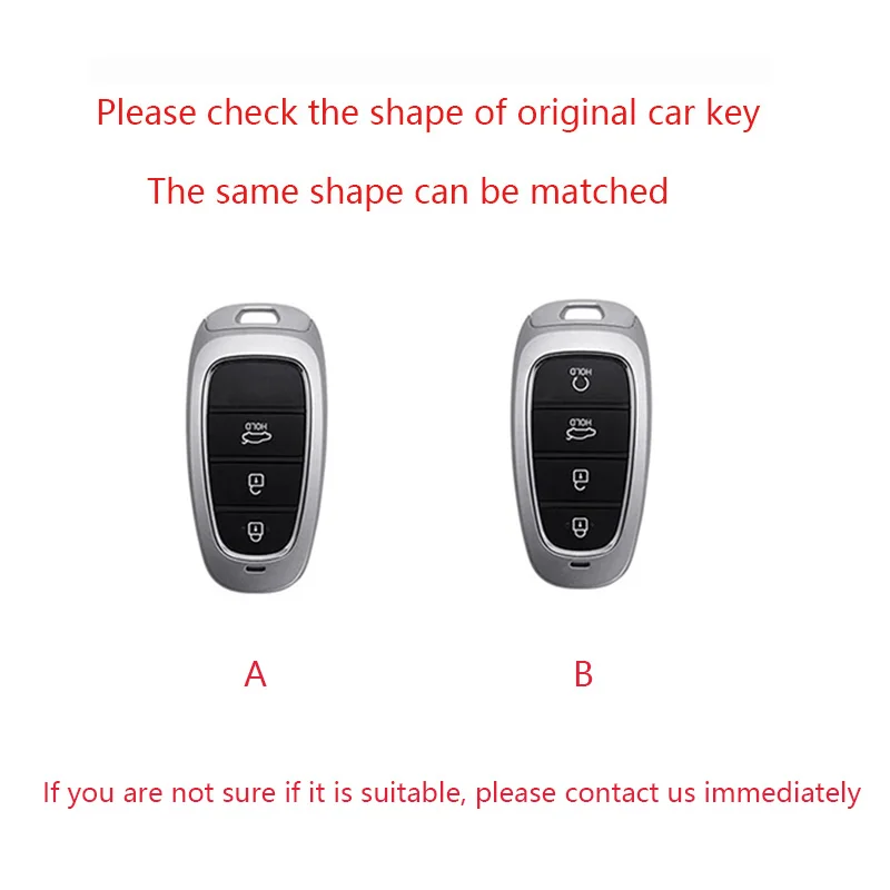 Color Name: Yellow - New Auto Alloy Car Key Case Cover Fob for Hyundai Solaris Sonata Hybrid NEXO NX4 New Grand Santa Fe Tucson 2020-2024 Accessories