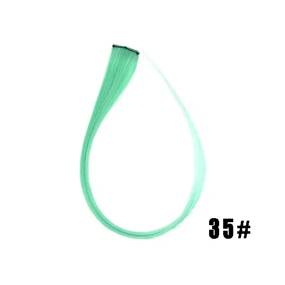 Color: #1, Stretched Length: 22inches - Synthetic Clip-in Hair Extensions 22" Long Colorful Straight Hair Pieces Synthetic Hairpieces for Daily Festival Party