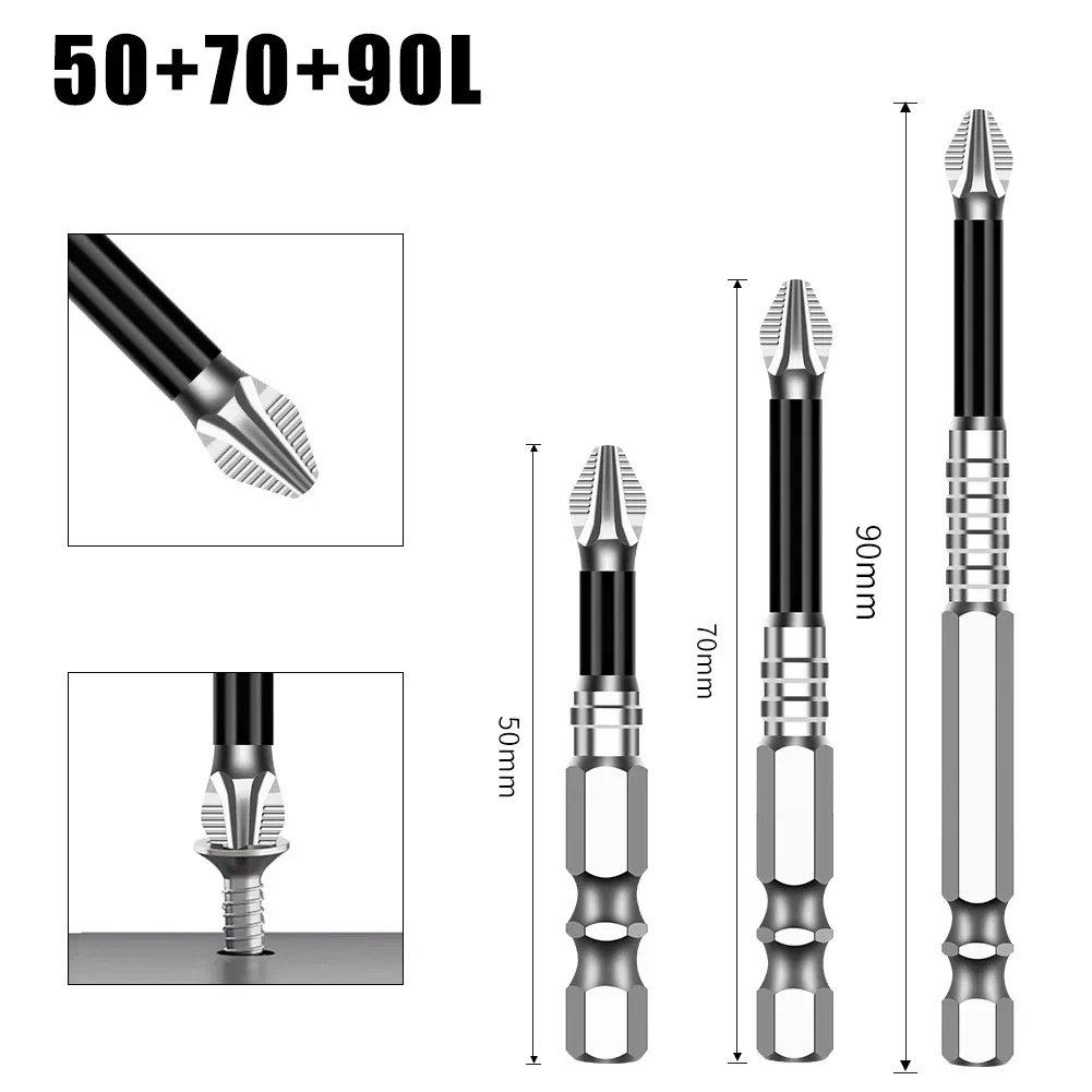 Color: Beige - K5 Non-slip High Hardness Bit S2 Strong Magnetic 5A Black Non-slip Cross Head Electric Drill Electric Screwdriver Bit
