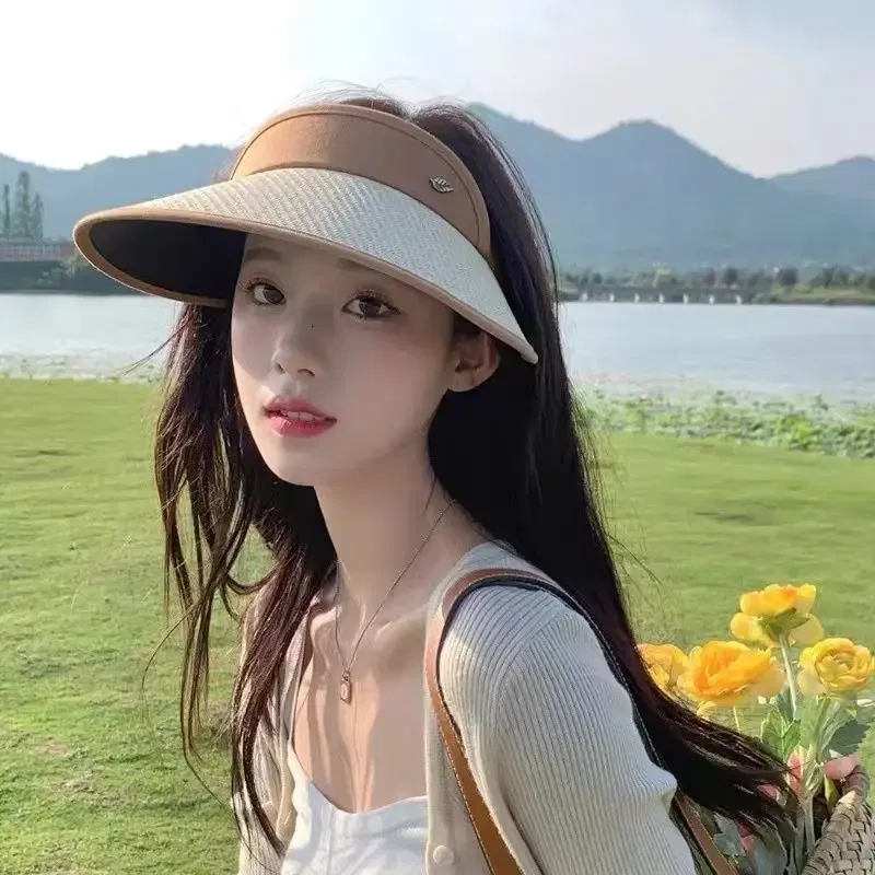 Color: Black, Size: One Size - UV Protection Sun Hat Quick Drying Hat Summer Sports Tennis Golf Empty Top Hat Adjustable Men Women Hat Straw Hat