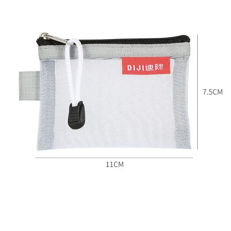 Color: army green - Mini Mesh Coin Bags Money Earphone Data Line Storage Bags Bus ID Credit Card Holder Zipper Pouch Traveling Small Coin Wallet