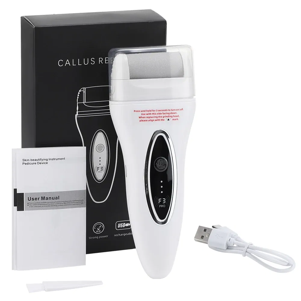 Color: Orange - Electric Foot File Pedicure Machine Callus Remover Rechargeable Foot Heel Cracked Dead Skin Scrubber Polisher Grinder Tools