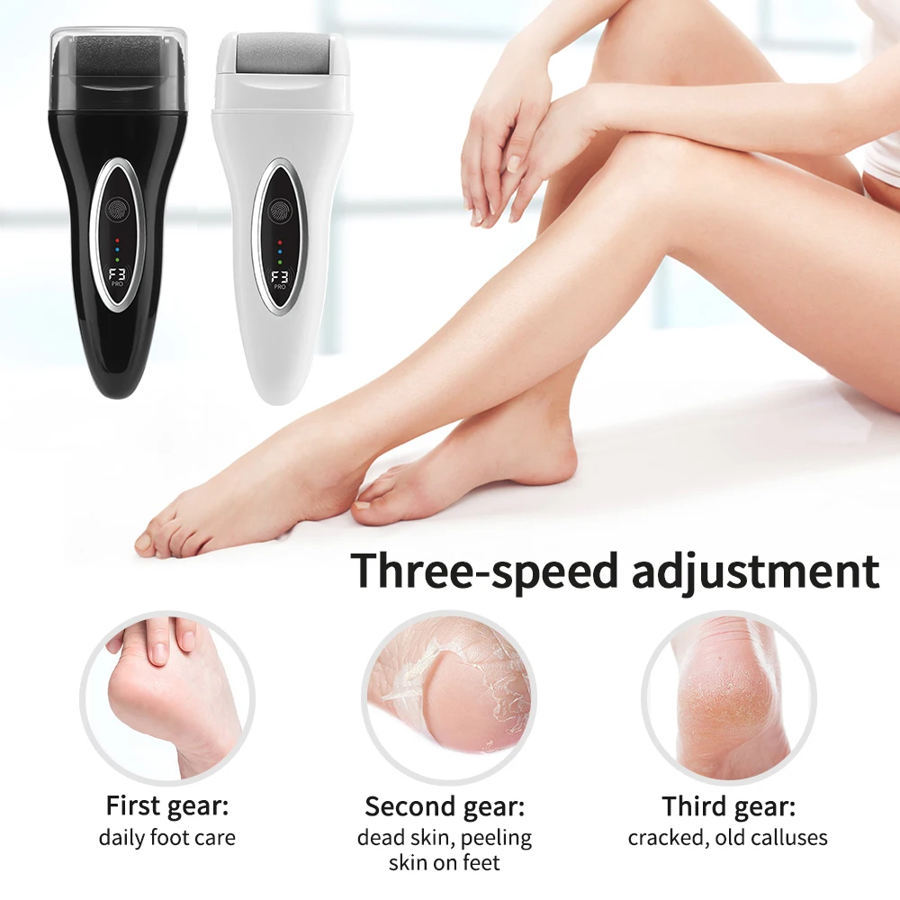 Color: Orange - Electric Foot File Pedicure Machine Callus Remover Rechargeable Foot Heel Cracked Dead Skin Scrubber Polisher Grinder Tools