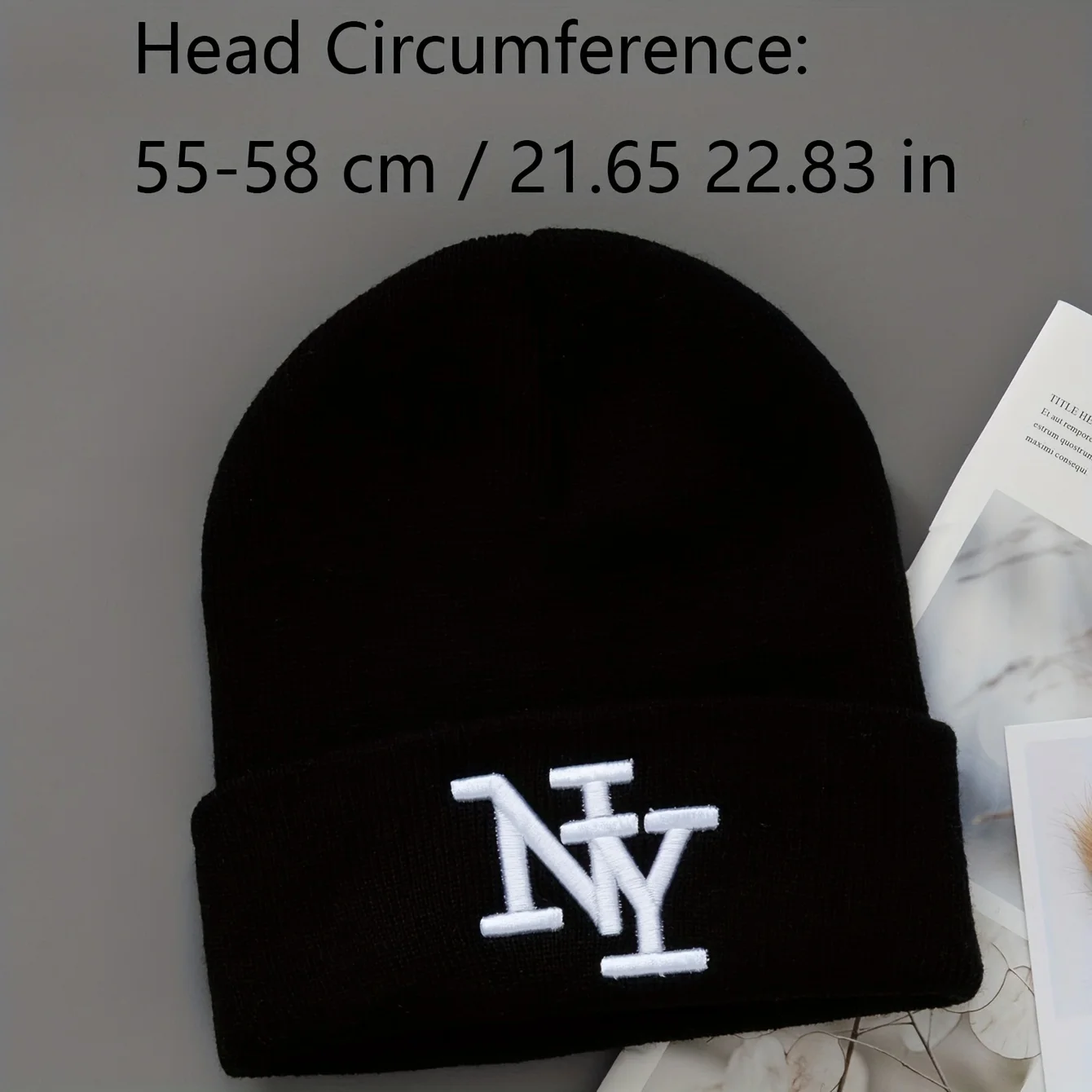 Color: Chrome Silver - 1/2/3pcs Unisex Winter Beanie Hats, Solid Color Knitted Warm Outdoor Caps with Embroidered NY Logo, Hand Washable, Black