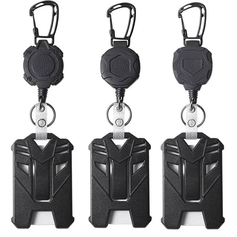 Color: black - ID Card Holder Bus Card Cover Case Badge Reel Clip Badge Clip Heavy Duty Badge Clip Retractable Badge Holder ID Badge Holder