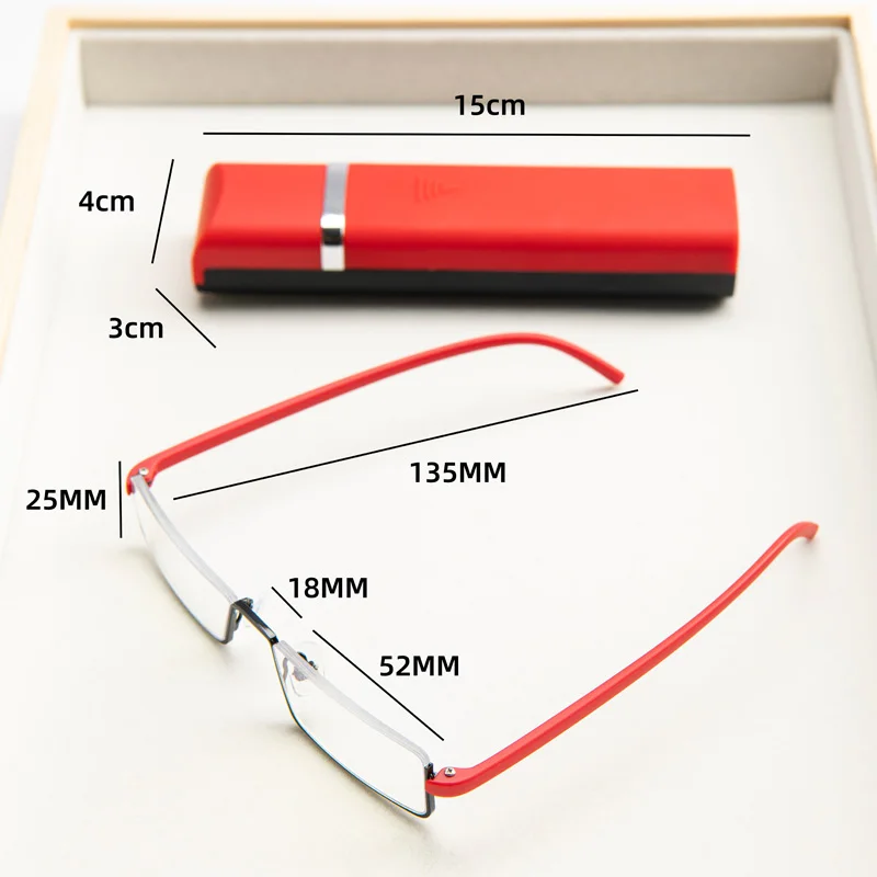Frame Color: Red, Eye Prescription: 0 - 2Pcs Suit Anti-blue Light Reading Glasses Ultralight TR90 Sport Presbyopia Eyeglasses Women Men Far Sight Eyewaer With Case +1.2