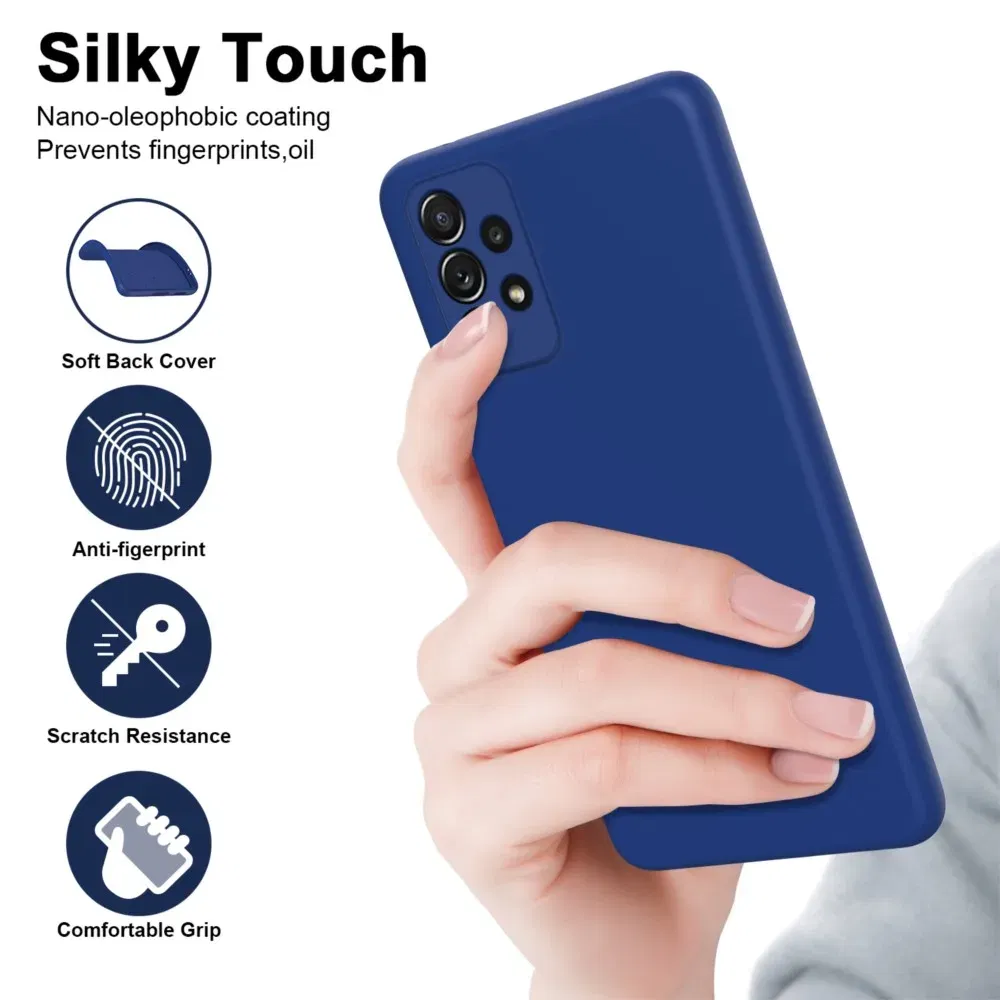 Color: Red, Material: POLYESTER - Solid Silicone Protect Case For Samsung Galaxy A13 A23 A33 A53 A73 A12 A22 A32 A52 A52S A72 A04 A04S A14 A24 4G A34 A54 Cover