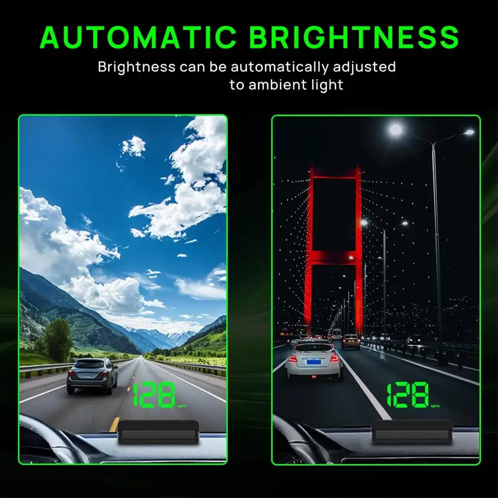 Color Name: WHITE - USB Powered Car Mounted HUD Head Up Display GPS Speed Display KMH/MPH Extra Large Font HD Experience