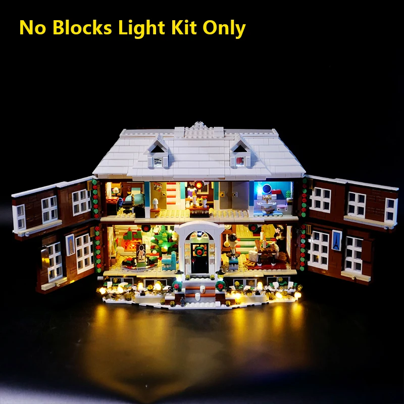 Color: WHITE - LED Lighting Kit Compatible with 21330 Home Alone House Building Blocks Model Remote Control Lamp Accessories (Lights Only)