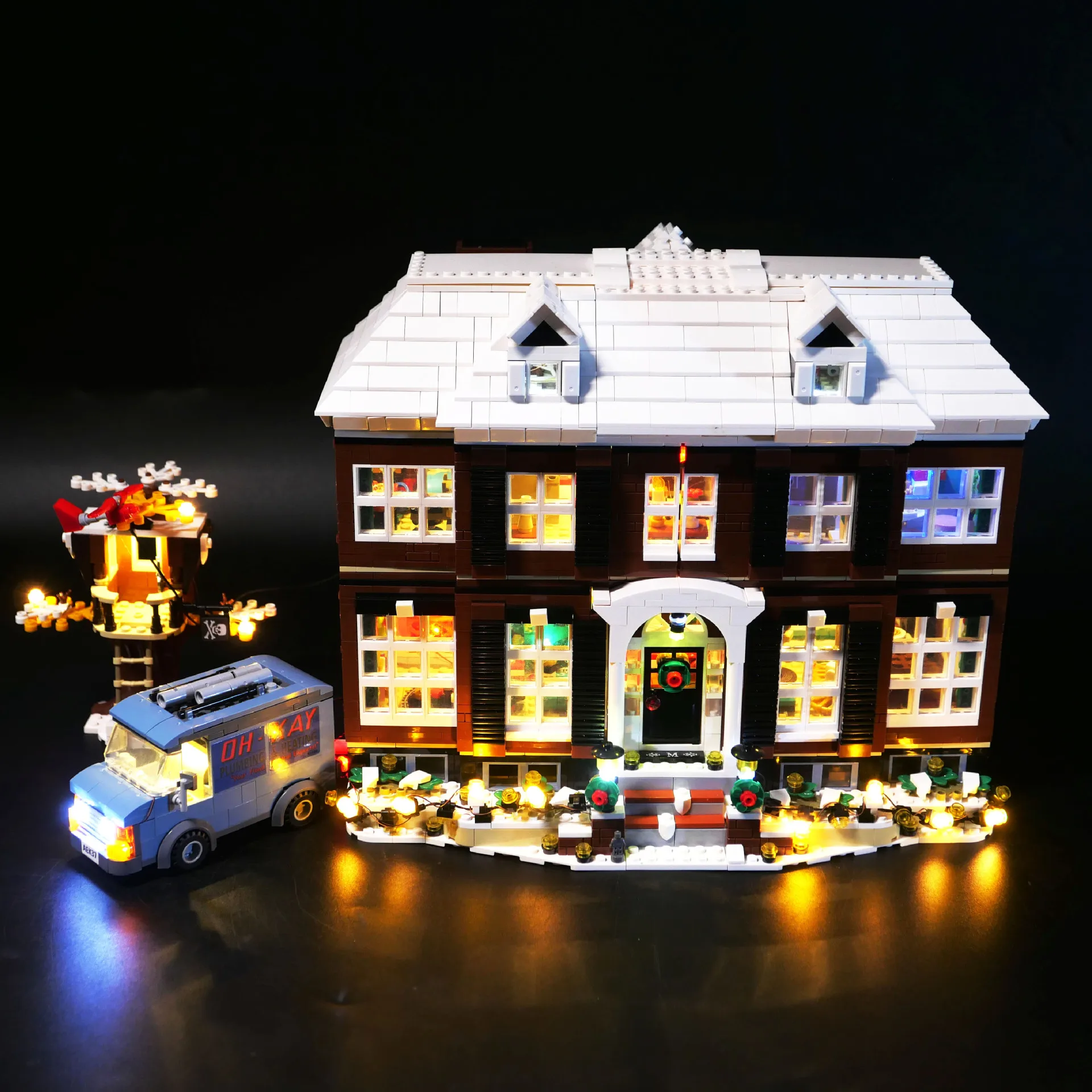 Color: WHITE - LED Lighting Kit Compatible with 21330 Home Alone House Building Blocks Model Remote Control Lamp Accessories (Lights Only)