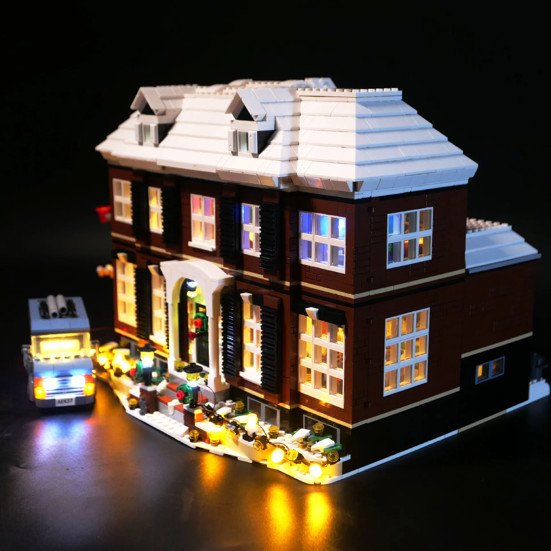 Color: WHITE - LED Lighting Kit Compatible with 21330 Home Alone House Building Blocks Model Remote Control Lamp Accessories (Lights Only)