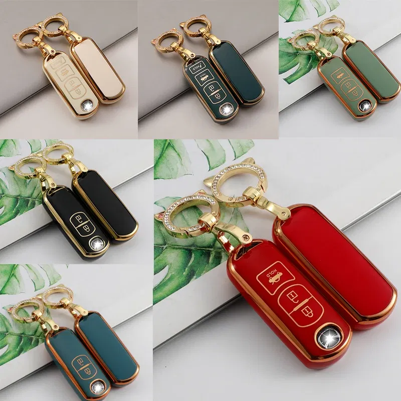 Color Name: Army Green - TPU Car Remote Key Case Cover for Mazda 2 3 6 Atenza Axela Demio CX-5 CX5 CX-3 CX7 CX-9 2015 2016 2017 2018 2019 Accessories