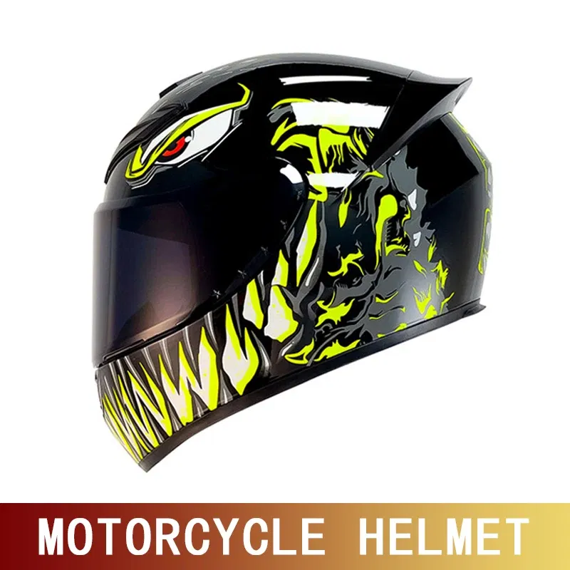 Color: Army green, Size: XL - Motorcycle helmet motorcycle full helmet racing kart winter anti-fog retro personality helmet