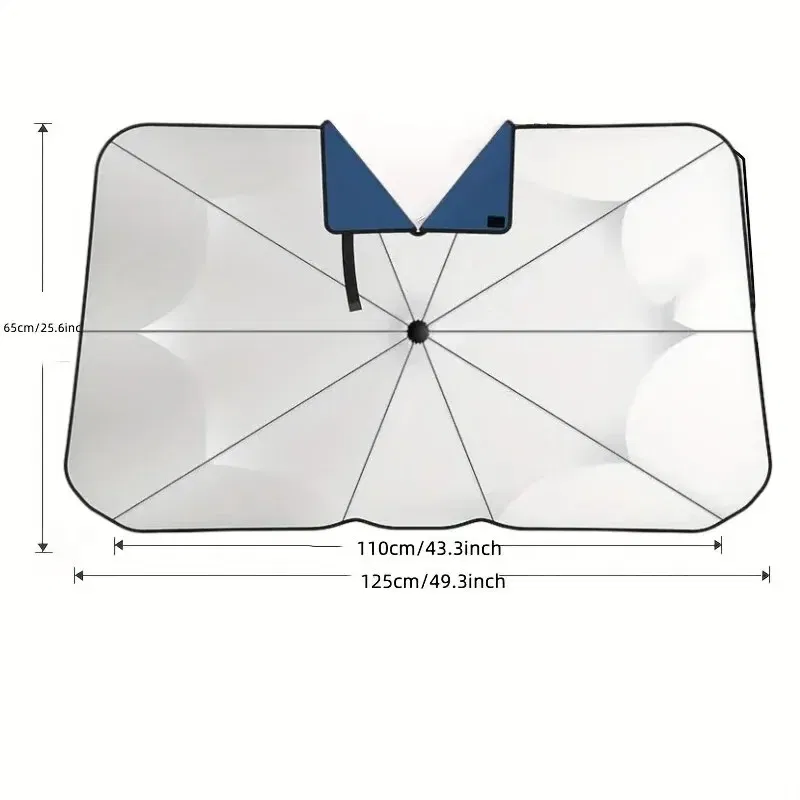 Color: WHITE - Hot Selling Summer Car Sunshade Umbrella, in Car Cooling Tool, Front Windshield Sunshade, Car Sunshade
