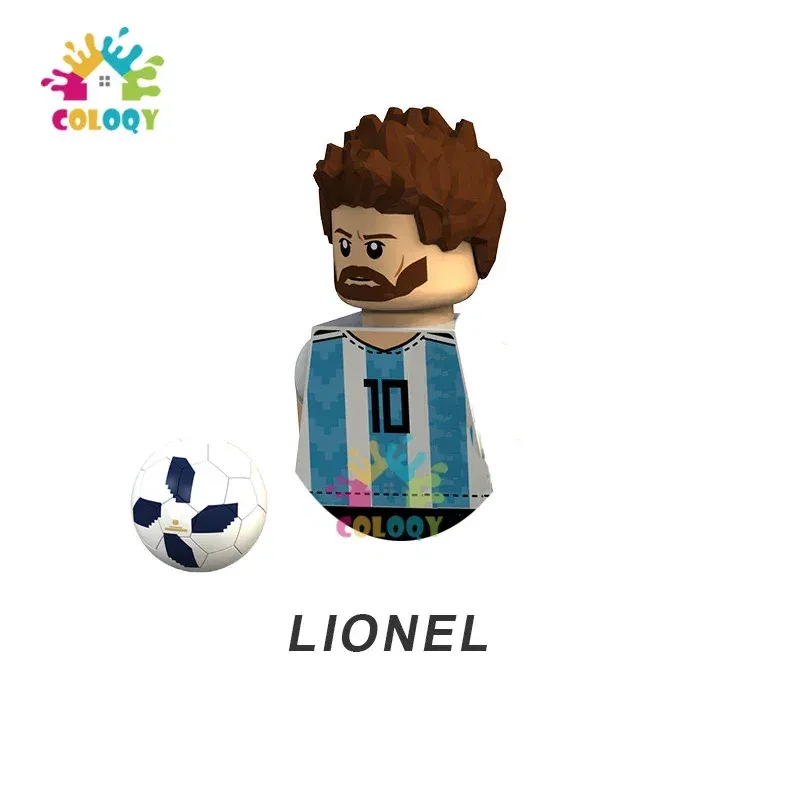 Color: army green, Ships From: CHINA - Kids Toys Football Stars Building Blocks Sport Player Bailey Messi Ronaldo Mini Action Figures Toys For Kids Christmas Gifts