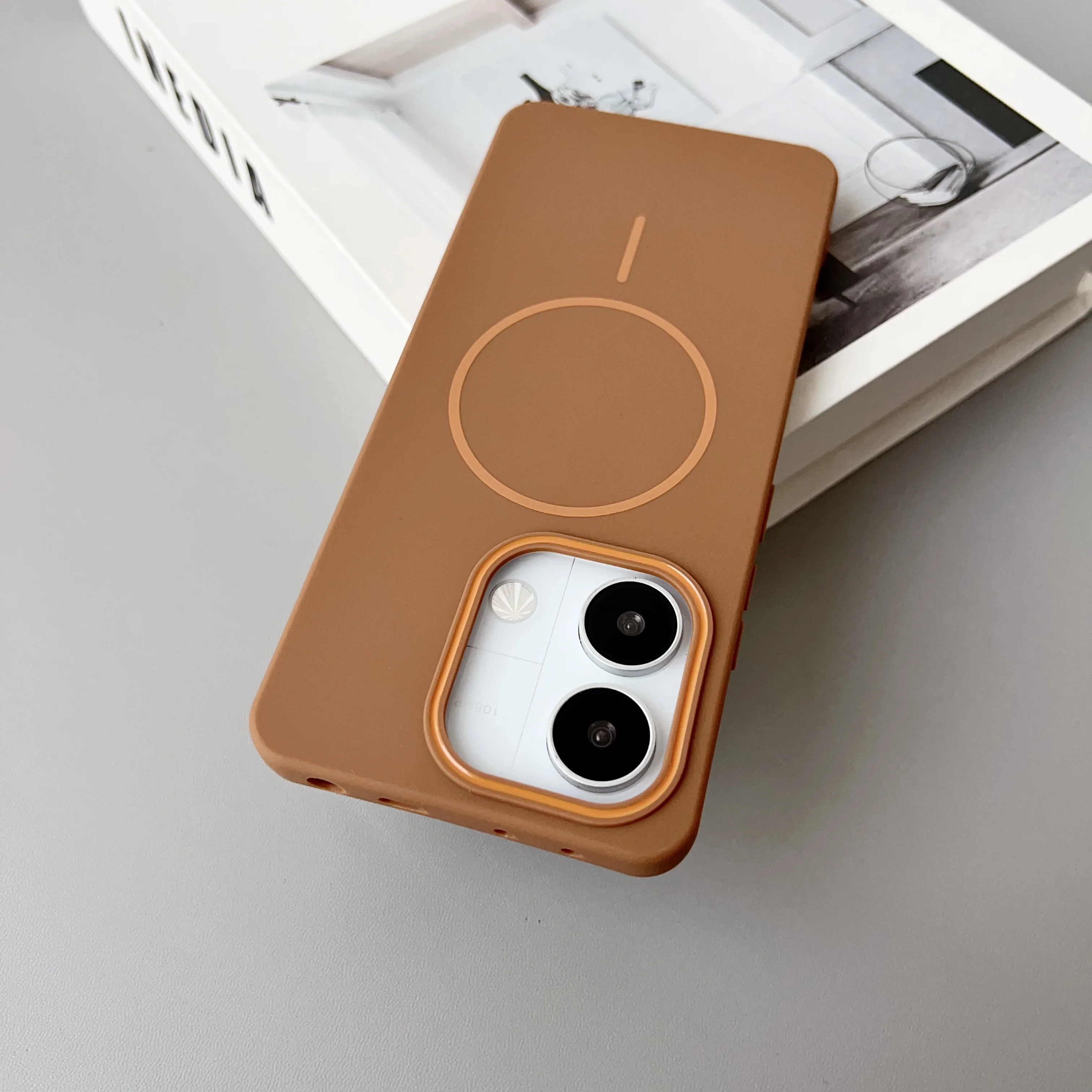 Color: SKY BLUE, Compatibility by Model: Redmi Note 13 Pro 4G - NEW  For Redmi Note 14 13 Pro A4 A5 4G 5G skin sensitive original thin circle magnetic solid color phone protective case