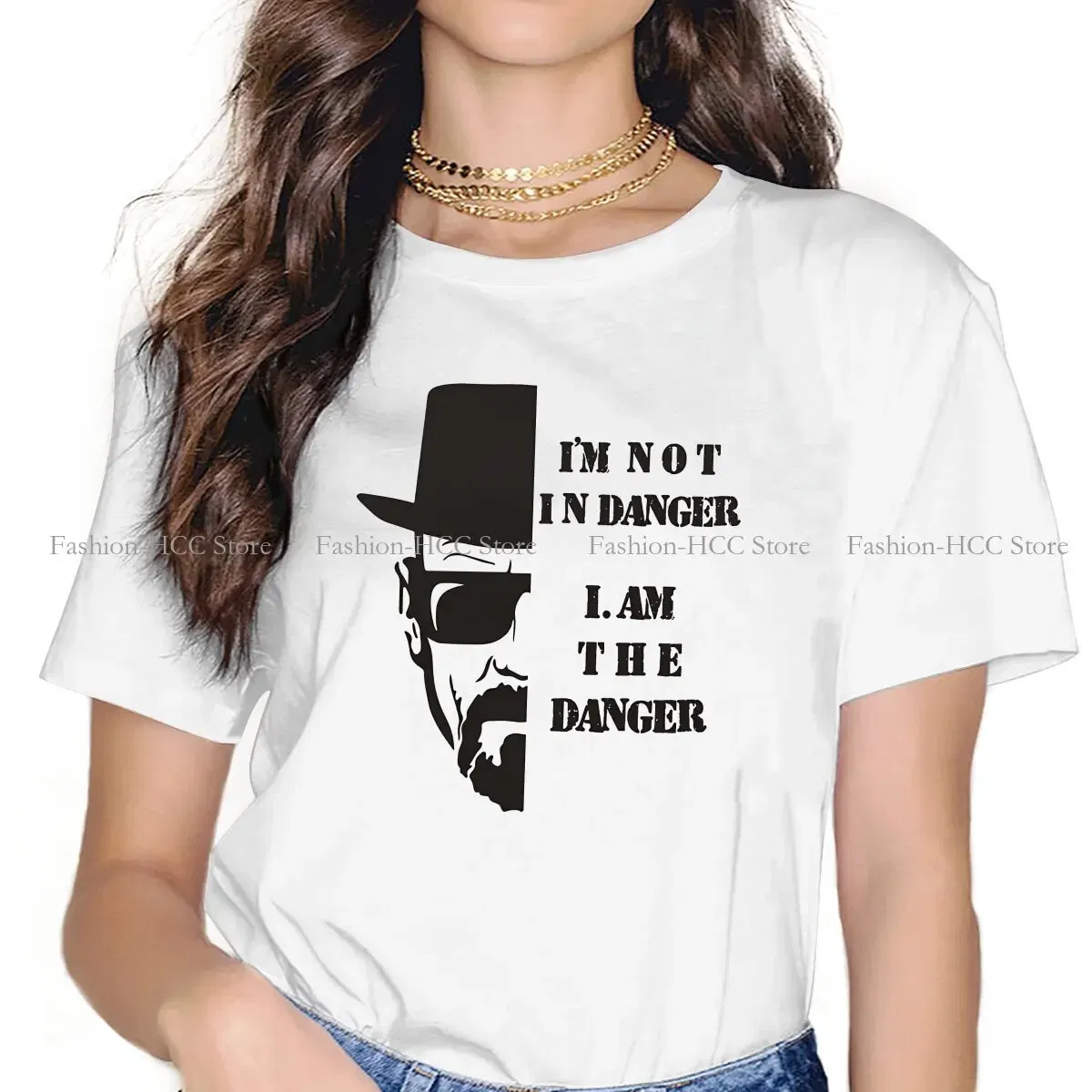Color: WHITE, Size: S - I Am Not In Danger I Am The Danger Hip Hop TShirt Breaking Bad Style Tops Comfortable T Shirt Female Tee