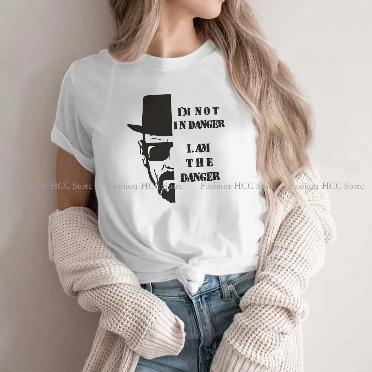 Color: WHITE, Size: S - I Am Not In Danger I Am The Danger Hip Hop TShirt Breaking Bad Style Tops Comfortable T Shirt Female Tee
