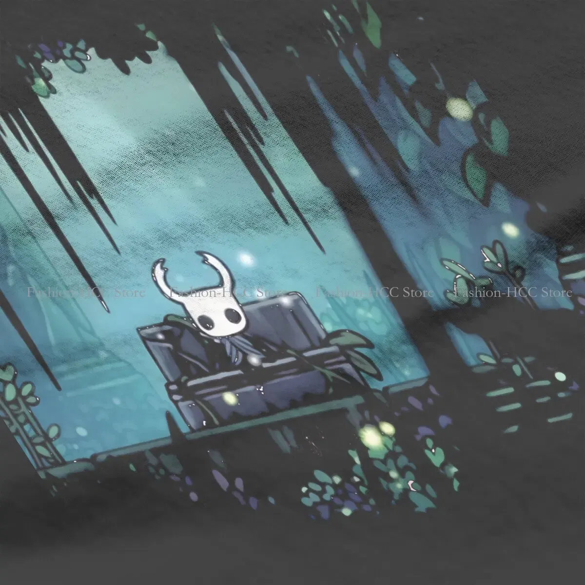 Color: black, Size: XXXL - Green Graphic Polyester TShirt Hollow Knight Creative Tops Casual T Shirt Female