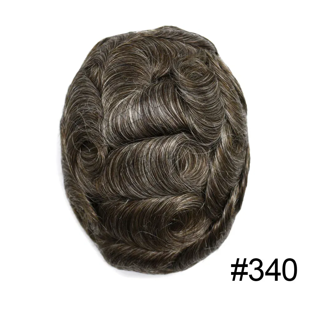 Toupee Color: 340#, Toupee Density: 100%, Length: 6 inches, Ships From: CHINA, Toupee Size: 8x10 - Men Toupee Hair Systems Ultra Thin Skin 0.06MM V-LOOP Capillary Prosthesis Invisible Hairline Real Human HairPieces Hair Units