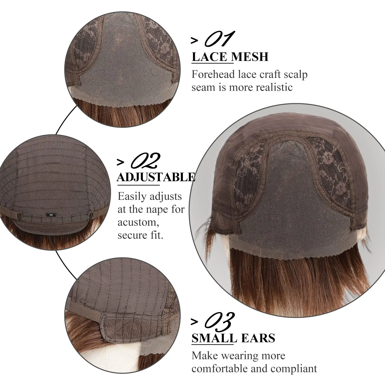 Hair Color: #1 - 100% Remy Human Hair Wigs Brown Short Pixie Cut Lace Front Wig for Women HD Transparent Human Hair Lace Frontal Wigs