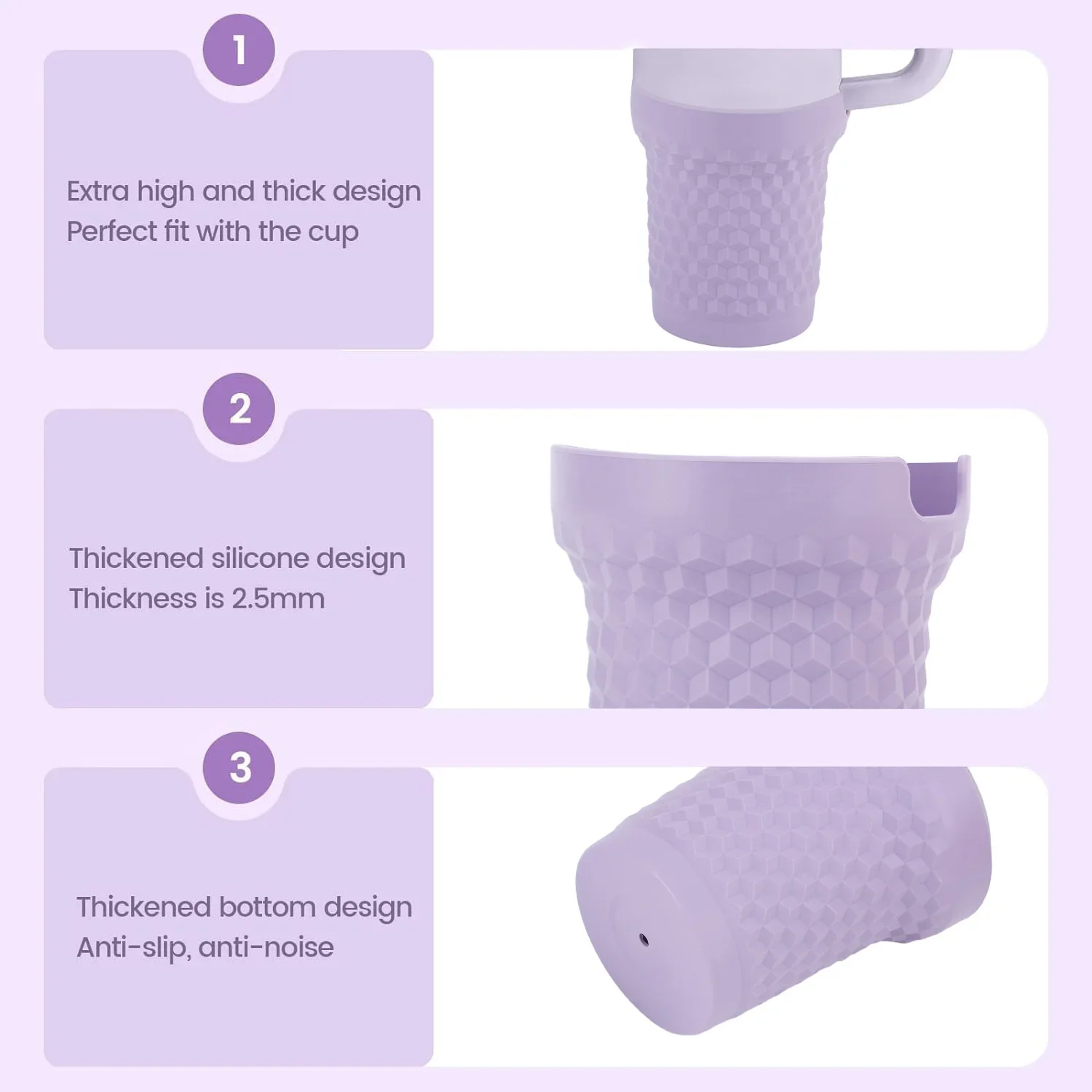 Color: Champagne - Silicone Boot for Stanley Quencher H2.0 FlowState Tumbler 40oz  Cup Bottom Protector Sleeve