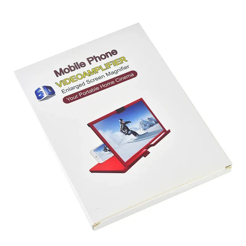 Color: black, Magnification: 5X - 10 Inch Mobile Phone Screen Magnifier Pull-Out Creative Stretch 3D Mobile Phone Magnifying Glass Stand Folding Phone Holder