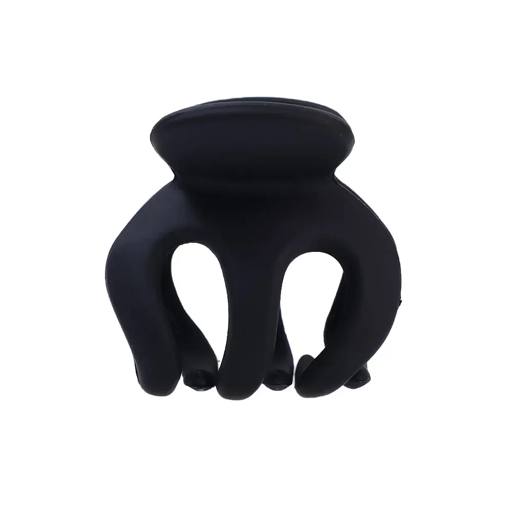 Color: GRAY - Korean Fashion Ponytail Hair Claw Clip Black Acrylic Small Hair Claws Women Girls shark Clips Headwear Barrette Hair Accessories