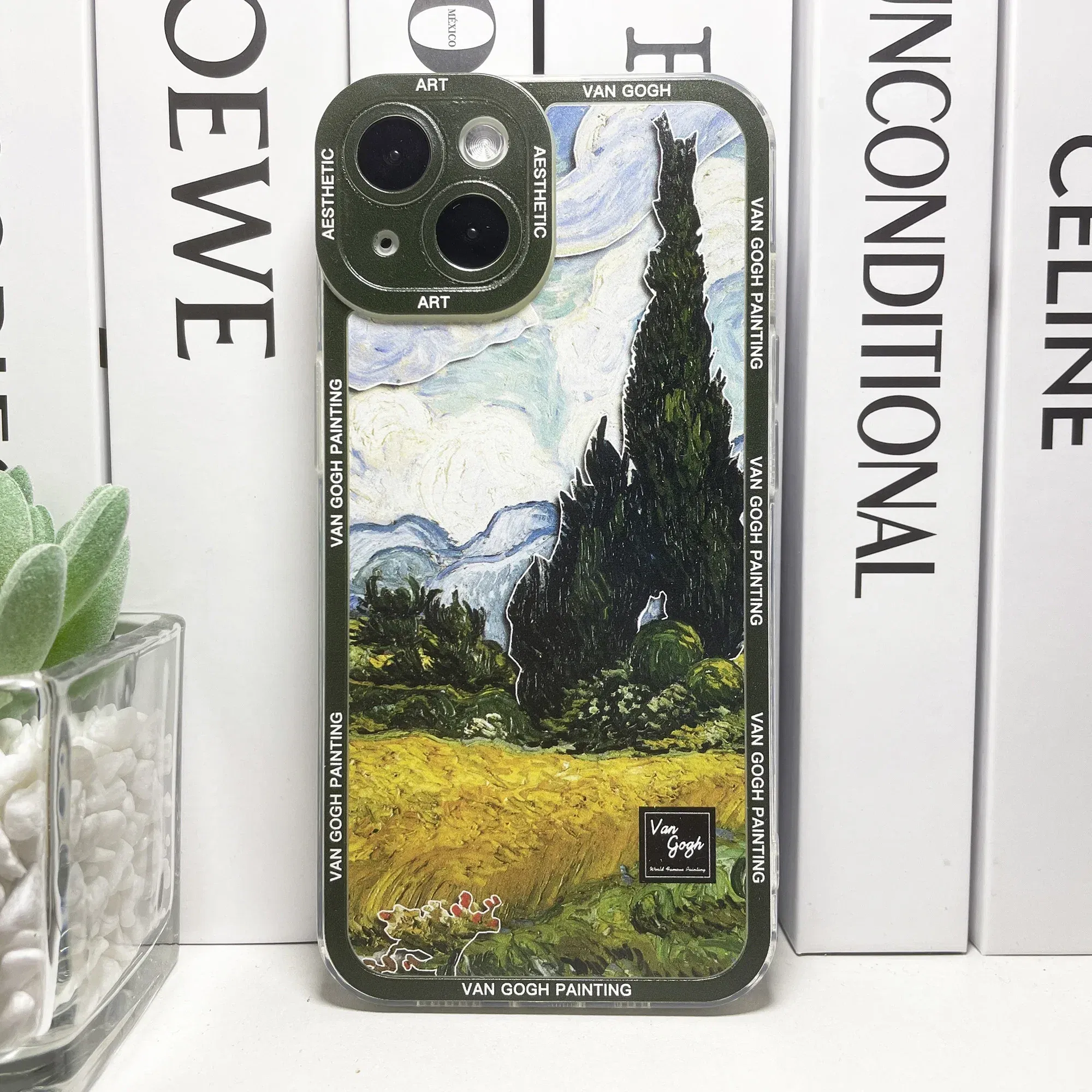 Color: SKY BLUE, Material: Pc + tpu - Van Gogh Art Aesthetic Phone Case For iPhone 16 15 14 13 12 11 Pro Max Mini XS X XR SE 8 7 Plus Sunflowers The Starry Night
