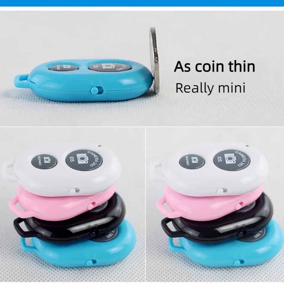 Color: black - Smartphone Bluetooth Shutter Release Wireless Remote Control Mobile Phone for iPhone 15 14 Huawei Samsung Xiaomi HTC Vivo Selfie