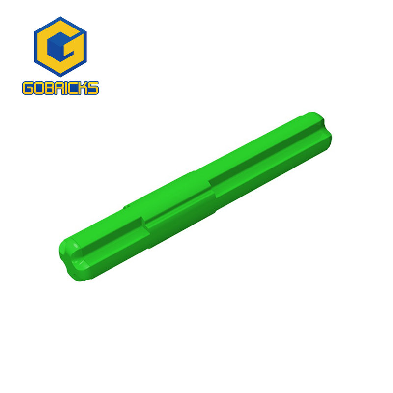Color: light green - Gobricks 10PCS Bricks Plate 2 x 4 Technical, Axle 4 with Center Stop compatible with 99008 toys Assembles Building Blocks