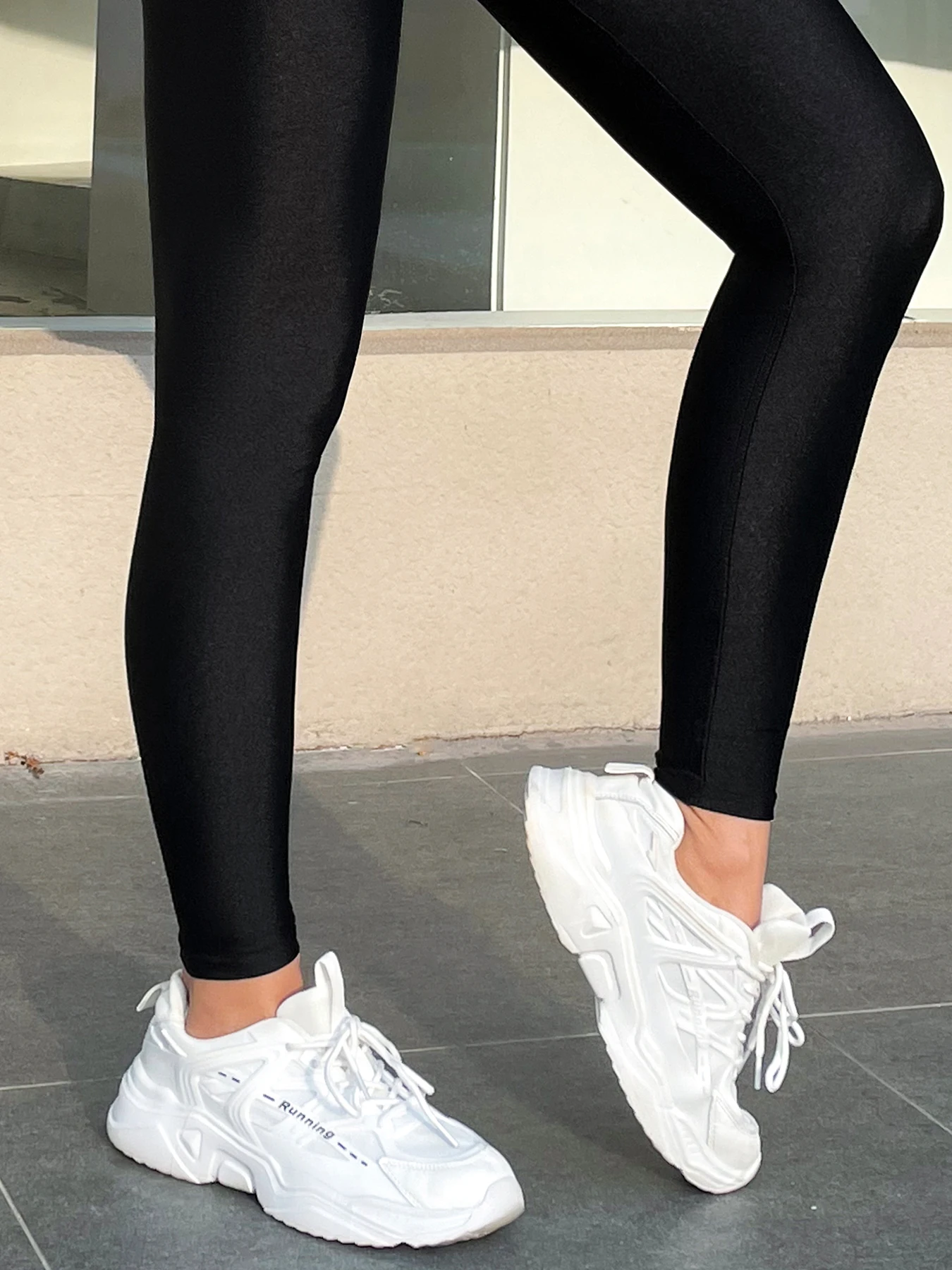 Color: black, Size: L - New Black Leggings High-waisted Fashion Tight Nine-point Pants Solid Color Slimming Big Size Tight Pants Small Feet Women