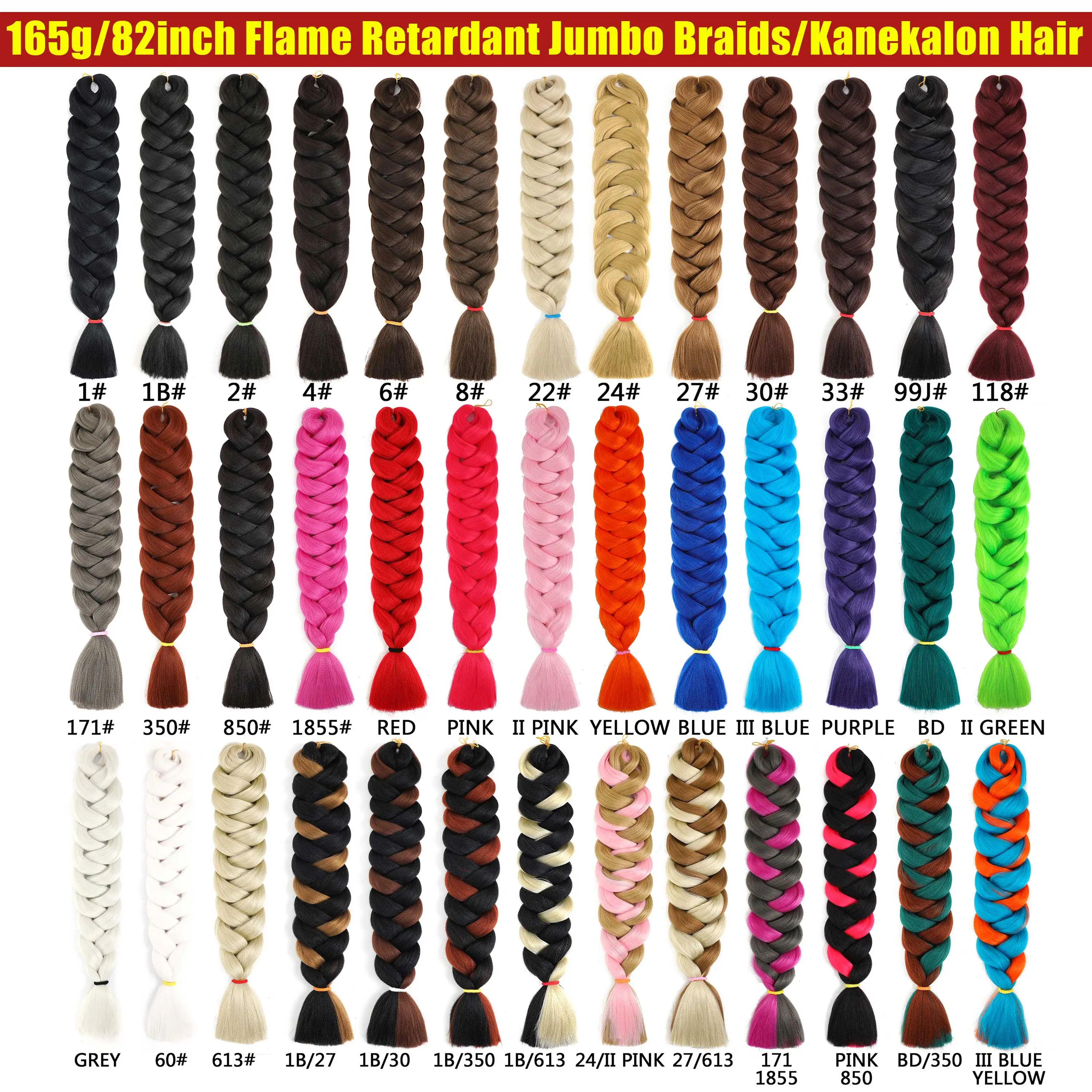 Color: P18/613, Stretched Length: 32inches, Ships From: CHINA, Bulk Buy: 1Pcs/Lot - Synthetic Braiding Hair Wholesale 82Inch 165g Ombre Braiding Hair Packs Jumbo Braid Hair For Women DIY Hairstyle Blue Grey