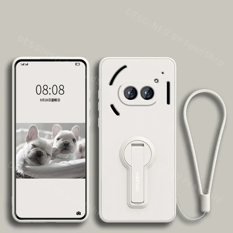 Color: black, Material: CANVAS - Liquid Silicone Case For Nothing Phone 2A Plus 3A Soft Cover Shockproof Protective Phone Case with Holder Screen Film