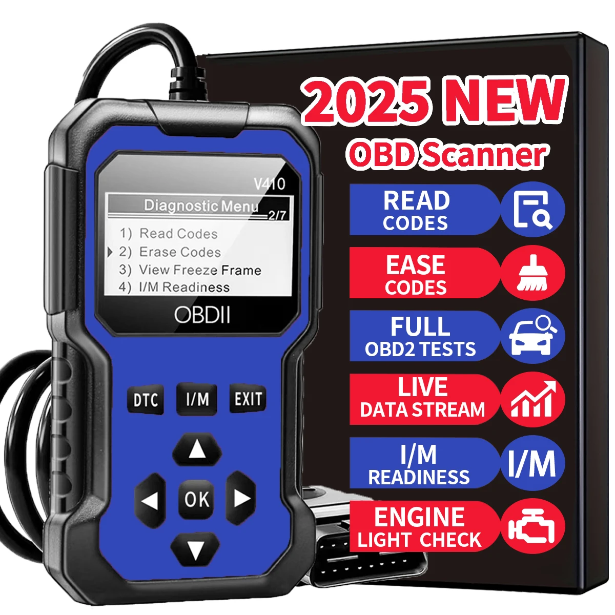 Color: black - Car Obd2 Scanner Diagnostic Tool Code Reader Engine Fault Code Reader Scanner Can Diagnose All Obd Ii Protocol Cars since 1996 Scan Tool