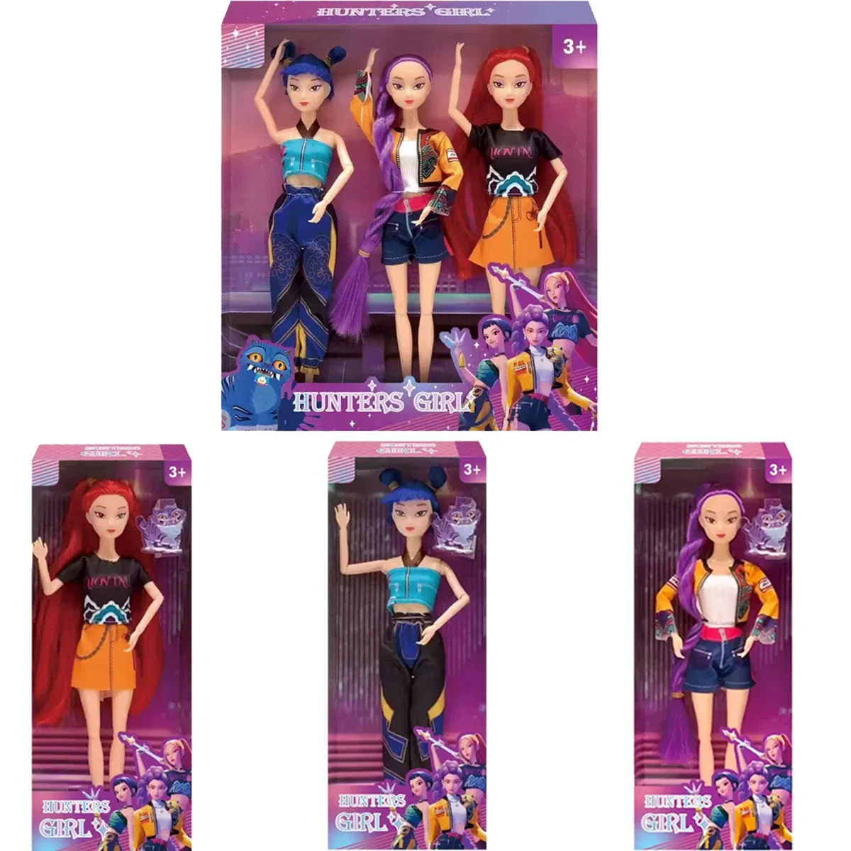 Color: PURPLE - 2026 HOT NEW Anime KPop Demon Hunters Doll Vinyl Toy Rumi Mira zoi Character vinyl mask figurine Birthday Gift Fan Club Gifts