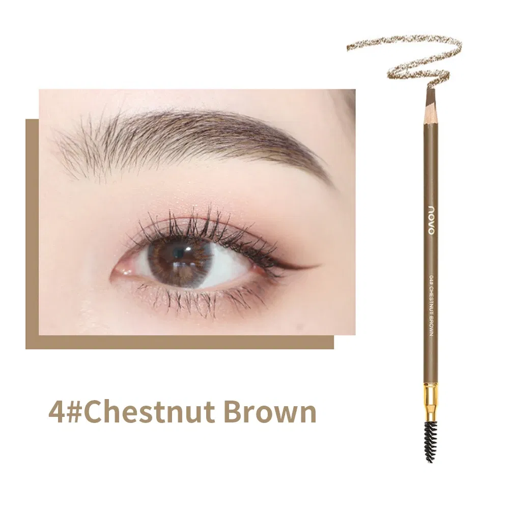 Color: Orange - Waterproof Eyebrow Pen with Brush 7 Colors Natural Lasting Non-caking Eyebrow Pencil Outlining Wild Brow Korean Makeup Cosmetics