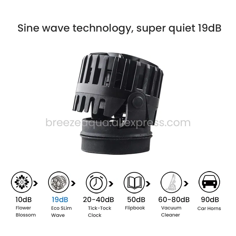 Color: GRAY, Power: 6W - ZKSJ Eco Slim 6000/10000/15000/20000/25000 DC Mini Saltwater Fish Tank Aquarium Wavemaker Pump with Controller