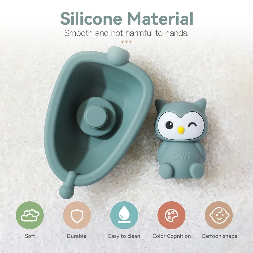 Color: GRAY - Baby Bath Toys Animal Silicone Cartoon Astronauts Play With Water Toys Baby Silicone Sprinkler Bathtub Toy No BPA Swim Bathroom