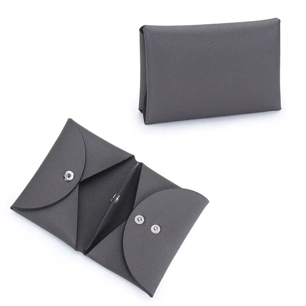 Color: Dark Khaki - Genuine Leather Coin Pouch Change Holder Mini Snap Pocket Wallet for Men Women Luxury Designer Credit Card Holder Coin Purses