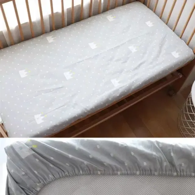 Color: Yellow - 130cm * 70cm Cotton Crib Top Baby Bed Cover Child Infant Newborn Mattress Cover Twill Cotton Bedding