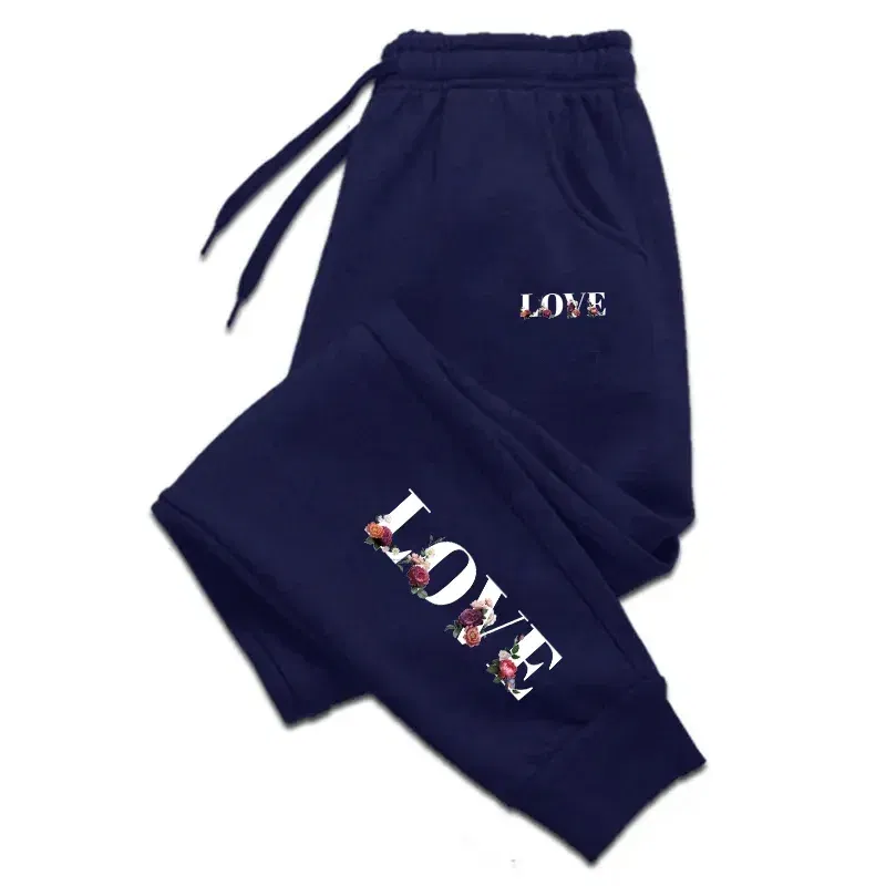 Color: SKY BLUE, Size: XXL - Womens Tracksuit Trousers New LOVE Letter Print Street Luxury Sweatpants Daily Casual Simplicity Versatile Jogging Sport Pants