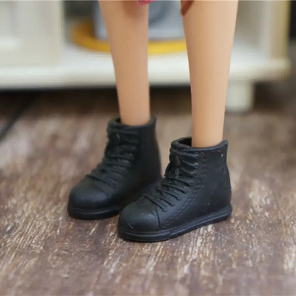 Color: Blue - 30CM Doll Shoes Fashion Female High Heels Hollowed Roman Sandals Casual Shoes Sneakers For 1/6 Bjd Dolls Accessories Kids Toys