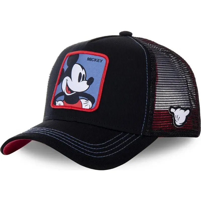 Color: Rose Red - High Quality Disney Styles Anime Cartoon Snapback Cotton Baseball Cap Men Women Hip Hop Dad Mesh Hat Trucker Hat Dropshipping