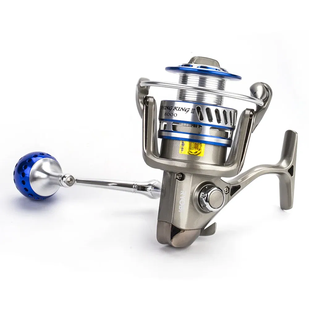 Color: Light Grey, Ships From: CHINA, Bearing Quantity: 7, Spool Capacity: 8000 Series - RYOBI FISHING KING ?… ?…? ?…? Reels Spinning Wheel 6+1BB Gear Ratio 5.0:1/5.1:1  Drag 2.5-10kg  Fishing Coil