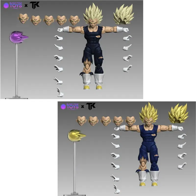 Color: COLOR - In Stock Black Hole Toys & TK Dragon Ball Z SHF Super Saiyan SSJ Majin Vegeta Battle Damage Vegeta Anime Action Figures