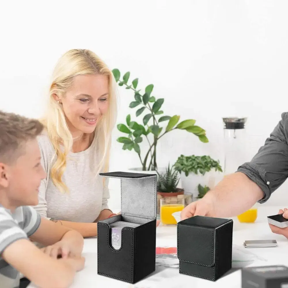 Color: Dark Khaki - 1PC Game MTG Trading Card Holder PU Deck Box Board Card Deck Case High Quality Storage Container Protectors Kits