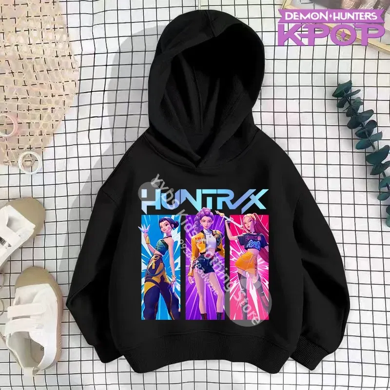 Color: SKY BLUE, Kid Size: 4T - 2025 KPop Demon Hunters Hoodie Fashion Rumi Sweatshirt Pullover Cute Long Sleeve Autumn Boys Girls Cartoon Y2K Hoody Sportswear